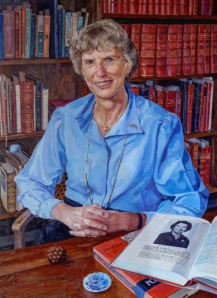Dorothy Horstmann, Yale School of Medicine portrait by Alastair Adams, posthumous painted portrait, Ivy League, women, female  