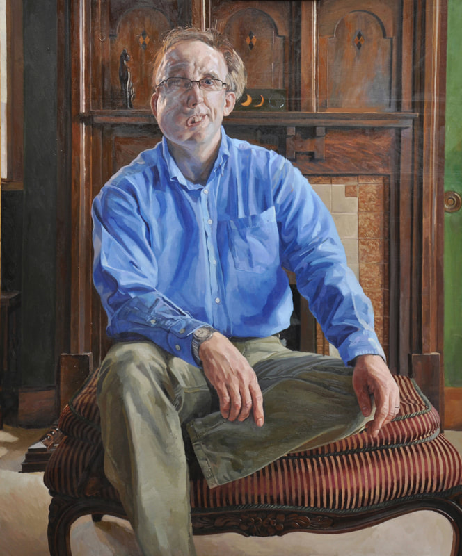 oil painted portrait, skin, Marc Crank, disability and equal rights activist, body positivity campaigner, charitable portrait by artist Alastair Adams, male, men