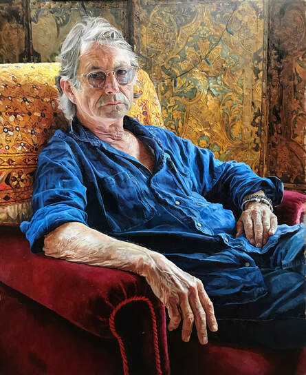 portrait Bruce Robinson BP portrait award 2018 by artist Alastair Adams, Withnail & I, famous people, men, male