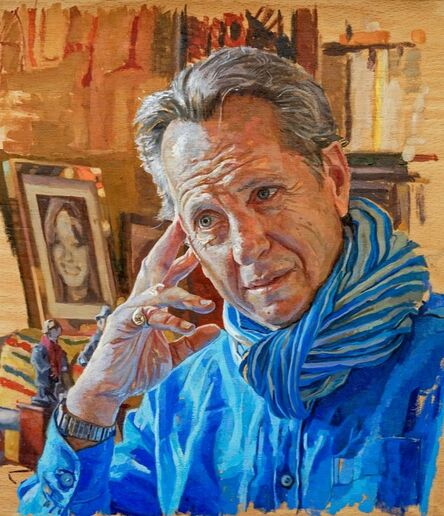 oil painted portrait actor Richard E. Grant by artist Alastair Adams, Withnail & I, famous people, men, male