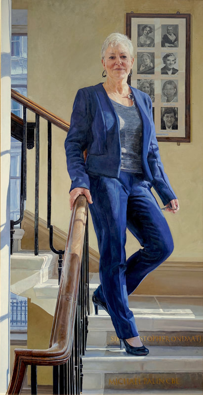 oil painted portrait painted by artist Alastair Adams, Rita, Gardener, Royal Geographical Society, female, women 