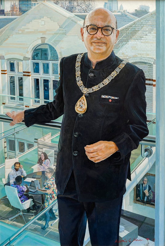 oil painted portrait painted by artist Alastair Adams, Mayur Lakhani, Royal College of General Practitioners, male, men