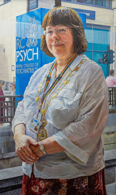 oil painted portrait painted by artist Alastair Adams, Wendy Burn, Royal College of Psychiatrists, women, female
